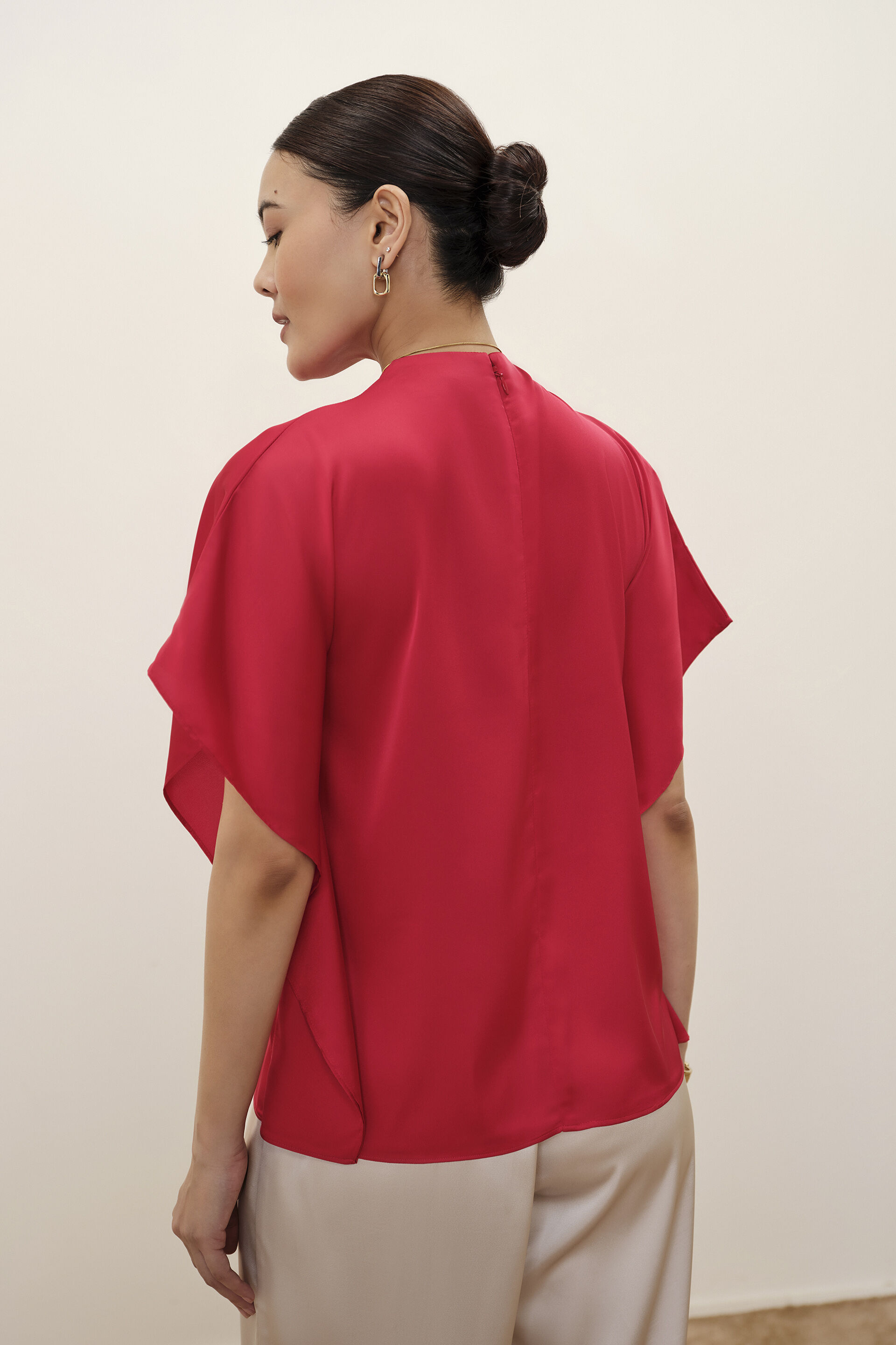 Rose Red Kaftan Top, Red, image 6